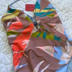 Junior small one piece bathing suit reversible NWT